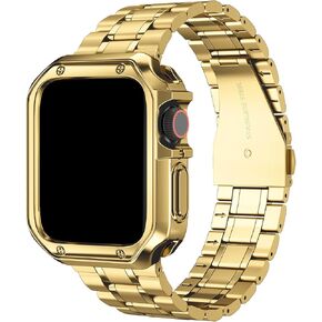 Mryuesg متوافق مع شريط Apple Watch وحالة ، سلسلة معدنية من الفولاذ المقاوم للصدأ مع غطاء TPU ، حزام سوار ارتباط ذكي ، فرقة معصم لـ I-Watch Ultra2 Series 9 8 7 6 5 4 3 2 1 SE