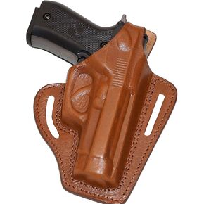 Beretta 84F Holster, 2 Slot Pancake OWB Leather Gun Holster Thumb Break RH Handmade (ALIS301)