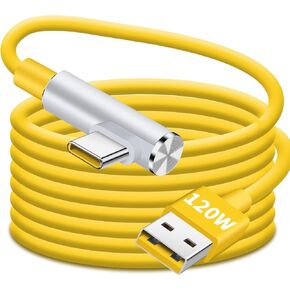 Coolden USB C Cable 120W HyperCharge Turbo Type C Charger Fast Charging Cord Right Angle USB to USB C Cable for Xiaomi 14 13 12 Pro Lite Redmi Note K70 K60 K50 Ultra 12 11T Plus Black Shark 5 Poco X5 in Kuwait