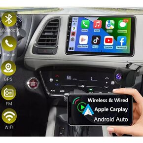 ikasus 9 Inches Car Stereo Radio for Honda Vezel HR-V 2014-2019 Android 13 Radio w/CarPlay Android Auto Car Audio Multimedia Receiver w/WiFi GPS Navigation Bluetooth AHD Backup Camera Mic,SWC//FM