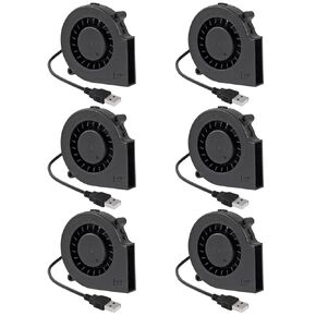 Alinan 6pcs 7515 5V USB Blower Fan Brushless Cooling Fan 75 * 75 * 15MM Cable Length 35CM Dual Ball Bearing 2PIN Terninal