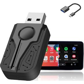 USB Carplay Wireless Adapter, Android Auto Adapter Dongle, Easy Plug & Play, Compatible with Cars from 2016 & iPhone Android Phone 2024 Upgrade