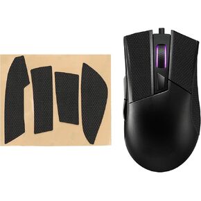 kwmobile Mouse Grip Tape Compatible with ASUS ROG Gladius II Grip Tape - Non-Slip Faux Leather - Black