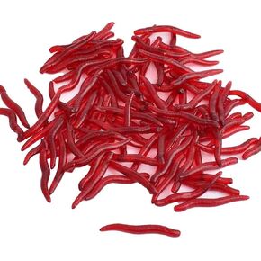 4cm 100pcs Soft Bait Set Realistic False Earthworm Worm Elastic Rubber Earthworm Fishing Bait