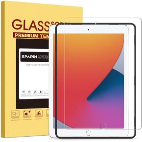 SPARIN Tempered Glass Screen Protector Compatible with iPad 8th Generation 10.2 Inch 2020 Released and iPad 7th Gen 10.2 2019 Model
