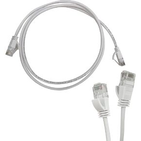 2250 Cat6a Short Boot White 1 Meter Patch Cable - UL certified thin cat6 patch cable, 10Gbps 550Mhz, Short strain relief boot, Snag free guard, Gold plated conductors, Ideal for cluttered spaces