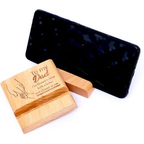 JD'Z COLLECTION to My Dad Engraved Wooden Cell Phone Holder, Tablet, Mobile Stand Inspirational, Gift for Dad from Son & Daughter, Meaningful Birthday Gift,Gift for Dad (#1 to My Dad)