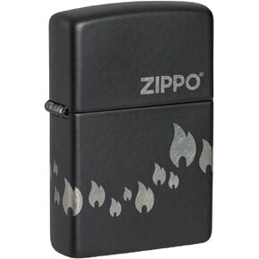 Zippo Design Black Matte with Chrome Pocket Lighter