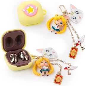 (1 Pack) BGAANM Cute Silicone Earbuds Case Protective Cover with Doll Keychain Designed for Samsung Galaxy Buds2 Pro (2022) /Galaxy Buds 2 (2021) /Galaxy Buds Pro (2021) /Galaxy Buds Live (2020)