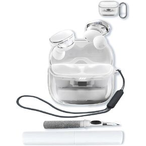 Case for JBL Tune Buds 2 - True Wireless Noise Cancelling Earbuds,Soft Protective,Shockproof, BOVUGAC High Transparency TPU Case Cover for JBL Tune Buds 2 with Keychain & Cleaning Kit & Lanyard-Clear