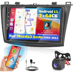 لعام 2010-2013 Mazda 3 Fuluku 【2+64g】 Android 13 Stereo مع رابط مرآة آلي للسيارات اللاسلكية ، و WiFi/GPS/FM/RDS/RDS in Kuwait
