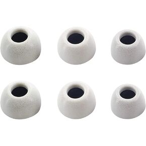 Memory Foam Ear Tips Compatible with Beats Studio Buds Foam Tips Eartips,Upgrate Design,S/M/L 3 Pairs White (Studio Buds FW)
