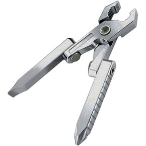 Foldable Pocket EDC Tool, Combination Pliers Screwdriver Tool, Stainless Steel Outdoor Camping Fishing Gadgets Silver