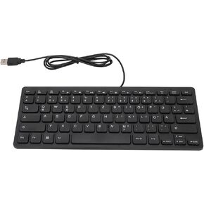 GOWENIC 78 Key Ultra Slim Language Keyboard, German/Russian/French English Bilingual Language Keyboard, Work Efficiency Multi Device USB Wired Computer Keyboard, Quiet and Compact(German)
