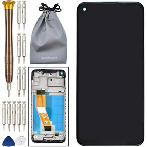 LCD Screen Touch Digitizer Screen with Screen Frame Replacement for Samsung Galaxy A11 Black SM-A115F SM-A115M (2020)(Not fit M11 United States Version)