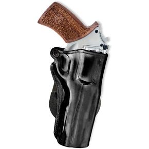 Premium Leather OWB Paddle Holster with Open Top Fits, Chiappa Rhino 60DS 357 Mag/9mm 6" Barrel, Right Hand Draw, Black Color #1266#