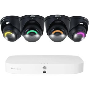 Lorex Fusion 4K 16 Camera Capable (8 Wired and 8 Wi-Fi) 2TB PoE NVR System w/ 4 Dome IP Cameras - Smart Security Lighting & Smart Motion Detection, Active Deterrence, Color Night Vision, IP67 (Black)