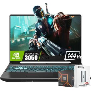 ASUS 2025 TUF A15 15.6'' FHD 144Hz Gaming Laptop, 8-Core AMD Ryzen 7-7435HS, Nvidia Geforce RTX 3050 Graphics, 32GB DDR5 RAM, 2TB SSD, RGB Backlit KB, Wi-Fi 6, Win11 Home, W/Portable SSD