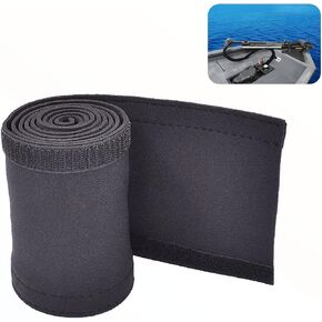 60 inches Trolling Motor Cable Organizer Sleeve with Magic Tape, Cuttable Neoprene Cord Organizer Cable Protector (Black)