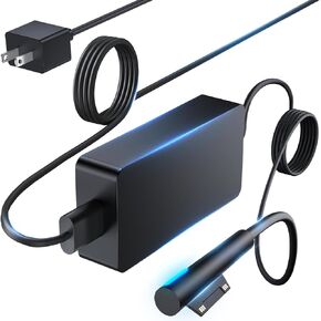 65W Surface Pro Laptop Charger for Microsoft Surface Pro 9, 8, 7+, 7, 6, 5, 4, 3, X, Windows Surface Laptop 6, 5, 4, 3, 2, 1, Surface Go 3,2,1, Surface Book 3, 2, 1, Support 44W, 36W