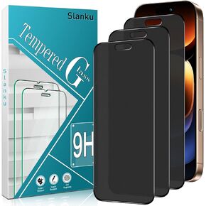 Slanku [3 Pack Matte Privacy Screen Protector for iPhone 16 Pro Max, Anti Glare, Anti Fingerprint, Anti Spy, Full Coverage Tempered Glass Film