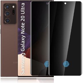 (2 Pack Privacy Screen Protector For Samsung Galaxy Note 20 ultra 6.9 Inch (Support Fingerprint unlock) Anti-Spy 9H Full Edge Coverage Tempered Glass Film Black