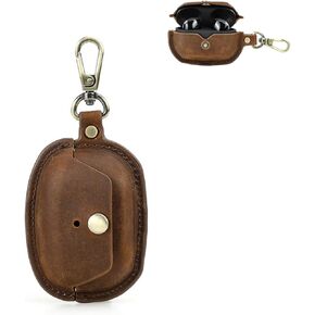 Leather Case Compatible with Sony WF-1000XM5, Cute Soft Genuine Leather PU Protective Case Cover Compatible with Sony WF-1000XM5 with Keychain