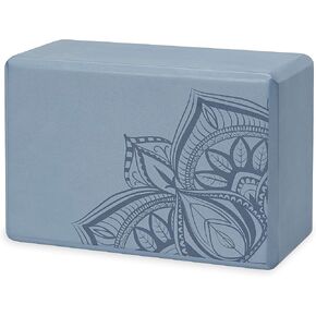 Gaiam Yoga Block - Supportive Latex-Free EVA Foam Soft Non-Slip Surface for Yoga, Pilates, Meditation (Lilac Print)