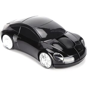 Ashata Smart Car على شكل الماوس المحمول 2.4 جم من اللاسلكي مع جهاز استقبال صغير ، وتصميم مريح ، ومواد ABS ، لجهاز الكمبيوتر المحمول المكتبي (الأسود)