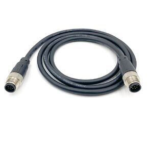 M12 8 Pins Connector Cable, Double Male Straight Circular Connector Molding Cable A Code Industrial Molded Cable IP67 Waterproof Unshielded PVC Cable 30V 2A AC/DC 1Meter AWG24（3.28ft）
