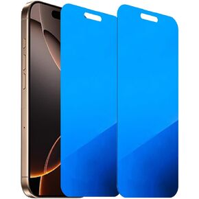 2 Pack Anti-Blue Privacy Tempered Glass for iPhone 16 Pro Max Anti-Spy Screen Protector Film Electroplated Blue 6.9 inch