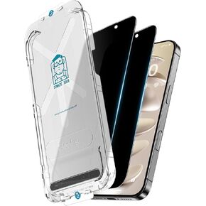 BENKS 2 Pack Privacy Screen for iPhone 16 Pro Max（6.9"，2024, 9H Private Tempered Glass [Invisible Privacy Armor] Upgrade Edge Protection Durable Easy Installation Bubble Free