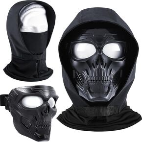 Kanayu Skull Mask with Balaclava Headgear Full Face Scary Tactical Mask for Men for Cs Survival Games Shooting Cosplay Movie Paintball Halloween