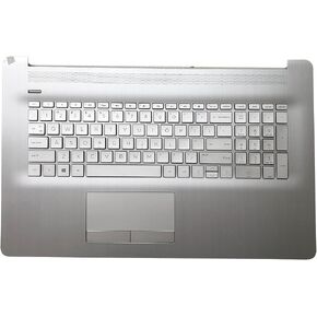 Replacement Upper Case Palmrest for HP Pavilion 17BY 17-by 17CA 17-CA 17T-by 17Z-CA Series Laptop Backlight Keyboard Assembly with ODD Touchpad L92783-001 6070B1308113 Natural Silver