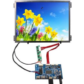10.4 inch 1024x768 4:3 IPS LCD Screen with Type C mini HDMI USB LVDs Controller Board,with Location Holes,for Industrial replacement display/Retro Video Gaming Monitor