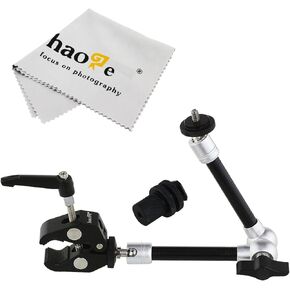 Haoge 11 inch Articulating Friction Magic Arm with Small Clamp Pliers Clip for HDMI LCD Monitor LED Light DSLR Camera Video Tripod Flash Lights Microphone TPCAST HTC VIVE Pro Base Station lightinghous