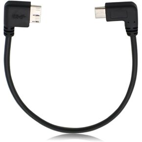 PDEEY External Hard Drive Cord for KESU, Toshiba, Seagate, WD, HDD USB C Cable to Micro B, 90 Degree, 0.8 FT Short