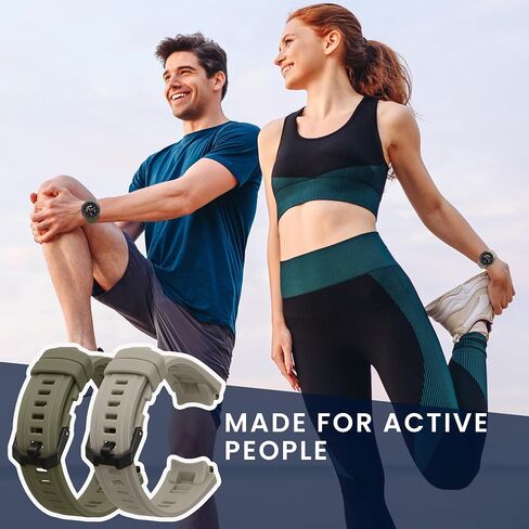 kwmobile Straps Compatible with Amazfit Active Edge (A2212) Straps - 2x Replacement Silicone Watch Bands - Black/Dark Blue in Saudi Arabia