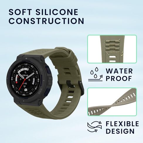 kwmobile Straps Compatible with Amazfit Active Edge (A2212) Straps - 2x Replacement Silicone Watch Bands - Black/Dark Blue in Saudi Arabia