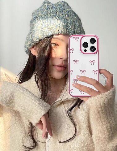 jusy متوافق مع حالة هاتف iPhone XR القوس ، لطيف الشريط الصافي bowknot نمط جمالي TPU الحالات الشفافة تغطية الهاتف الواقية للنساء - الوردي - الوردي in Kuwait