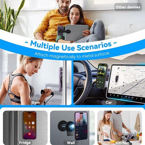 CloudValley Magnetic Laptop & Phone Holder, Rotating 3D Phone Holder Adjustable Compatible with iPhone MagSafe and All Phones, Stand Accessor for Tesla Monitor Portable PC, Black in Saudi Arabia