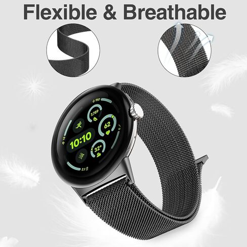 Metal Bands Compatible with Google Pixel Watch 3 45mm Watch Band,Stainless Steel Watch Band,milanese Replacement Watch Bands For Women(2 Pack) in Saudi Arabia