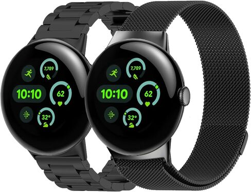 Metal Bands Compatible with Google Pixel Watch 3 45mm Watch Band,Stainless Steel Watch Band,milanese Replacement Watch Bands For Women(2 Pack) in Saudi Arabia