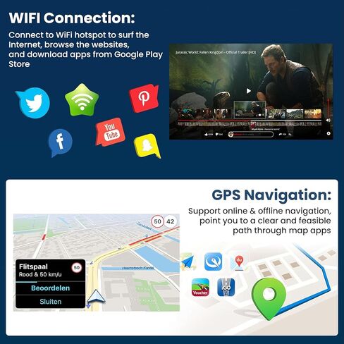 4+64GB Car Radio for Toyota 4Runner 2010-2022 with Wireless Carplay&Android Auto, Android 13 IPS 4Runner Stereo Support Voice Control GPS Bluetooth 5.2 FM SWC DSP WiFi EQ Backup Camera in Kuwait
