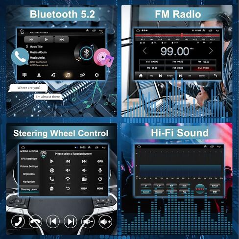 4+64GB Car Radio for Toyota 4Runner 2010-2022 with Wireless Carplay&Android Auto, Android 13 IPS 4Runner Stereo Support Voice Control GPS Bluetooth 5.2 FM SWC DSP WiFi EQ Backup Camera in Kuwait