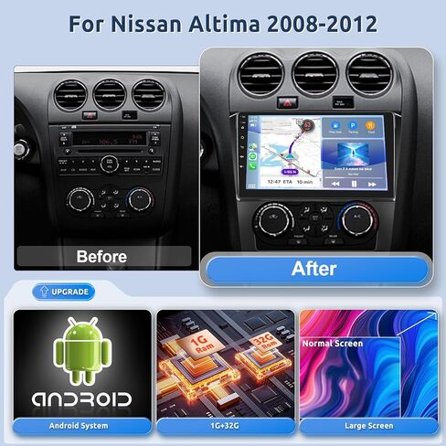 HIFI لنيسان Altima 2008-2012 Manual A/C Android13 Car Radio Stereo ، اللاسلكي Carplay Android Auto 9inch Touch Screen Bluetool in Kuwait