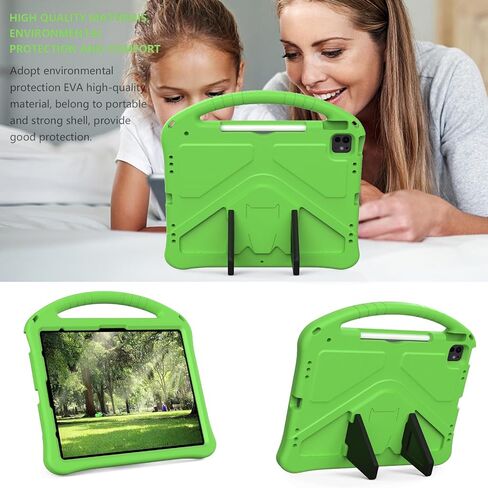 Dteck Kids Case for iPad Air 13 inch M2 2024,iPad Pro 12.9" Case 3rd/4th/5th/6th Generation,Lightweight Shockproof Rugged EVA Kids Friendly Handle Stand Child Proof Kids Case with Pencil Holder,Green in Kuwait