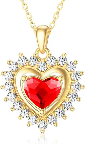 sisgem 14k الذهب الحقيقي قلادة القلب للنساء، الذهب الأصفر الحب قلادة قلادة قلوب ثلاثية مجوهرات هدايا لذكرى عيد ميلاد 16 + 1 + 1 بوصة in Kuwait