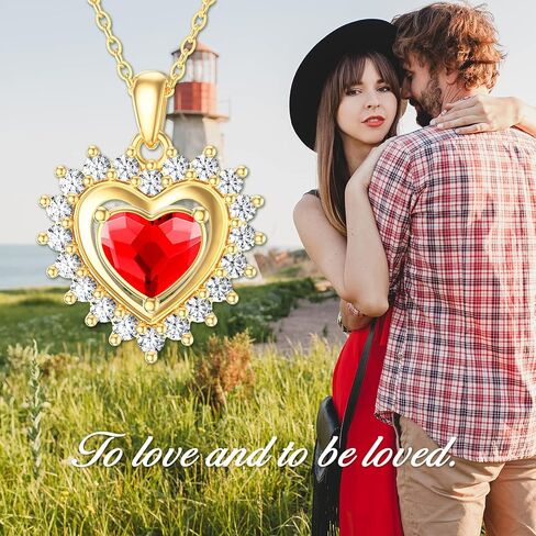 sisgem 14k الذهب الحقيقي قلادة القلب للنساء، الذهب الأصفر الحب قلادة قلادة قلوب ثلاثية مجوهرات هدايا لذكرى عيد ميلاد 16 + 1 + 1 بوصة in Kuwait