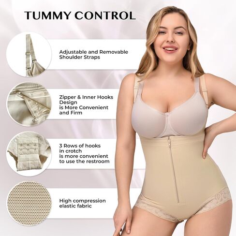WS Waist Secrets Body Suit Shapewear for Women Tummy Control - Fajas Colombianas - Butt Lift Bodysuit in Kuwait